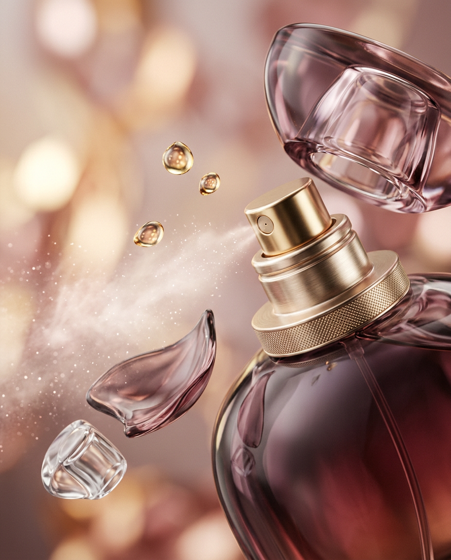 Render 3D fragancia premium